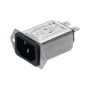 Schurter 5120-0003-0 C14 AC-netcontactdoos, paneelmontage, 4A, filter