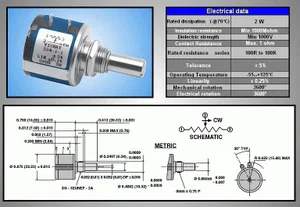 Potenziometro -- 534-1-VISHAY 200 Ohms Mono