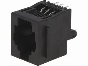TE Connectivity RJ12 6p6c THT Rechte Jack Connector met Stop Paneel, 16.51mm Hoogte