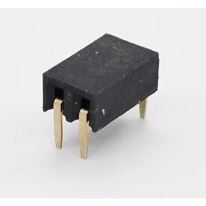 Pinrex 2-pins 90° THT Penheader Socket 2.54mm Pitch, Verguld
