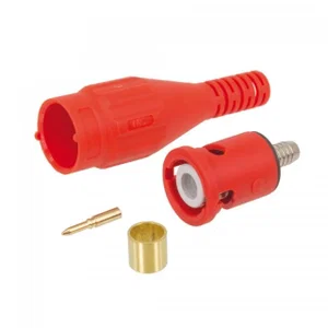 Staubli BNC Geïsoleerde Stekker, Rood, 50 Ohm, Zwevende Stekker, 3 GHz