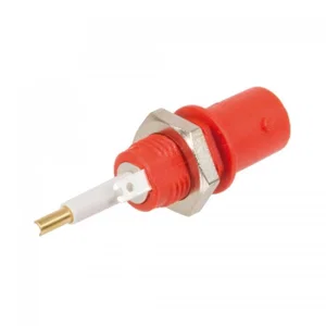 Staubli BNC Geïsoleerde Contra Stekker, Rood, 50 Ohm, Monteerbaar, 1.5 GHz