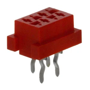 TE Connectivity AMP Micro-MaTch Busconnector 4-pins 2.54mm Pitch THT Vrouw Tin Rood