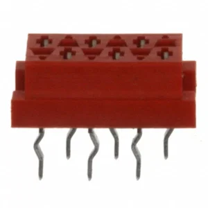 TE Connectivity AMP Micro-MaTch Busconnector 6-pins 2.54mm Pitch THT Vrouw Tin Rood