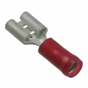 TE Connectivity AMP 6.35x0.81 Geïsoleerde Vrouwelijke Schuifkabelschoenhuls, Rood, 0.3-1.5mm²