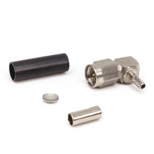 Amphenol 901-9531-3SF SMA 90° Crimp Stekker, Vrijhangend, RG174 Teflon, 50 Ohm, 18 GHz