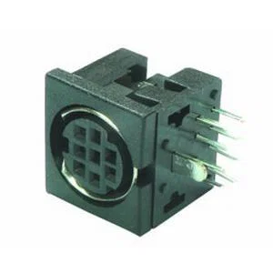 Assmann A-DIO-M08 Mini-DIN 8-Pin Vrouwelijke PCB Connector, Zwart