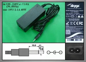 Akyga A-F19-210-2-5 19V 2.1A Alimentation