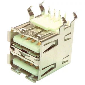 Assmann USB 2.0 Dual-A Receptacle, 8-polig, THT, 90° Hoek