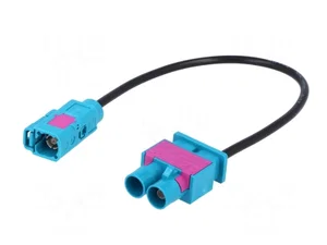 Per.pic Fakra Antenne Adapter - Fakra Bus naar 2 Fakra Stekkers, 20cm Kabel