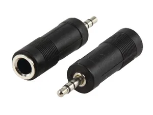 Jack 3.5mm Mannelijk Stereo naar Jack 6.35mm Vrouwelijk Stereo Adapter