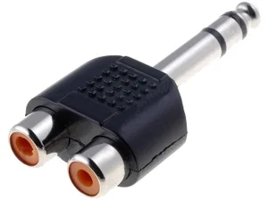 Jack 6.35mm Stereo Mannelijk naar 2x RCA Vrouwelijk Splitter Adapter