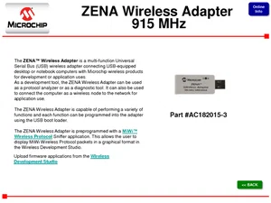Microchip Zena 915 MHz MRF89XA Adattatore Wireless