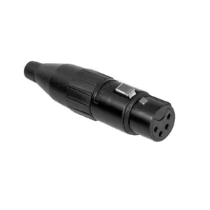 Amphenol AC4FB-AU XLR 4-Polige Vrijhangende Bus, Zwart, Verguld
