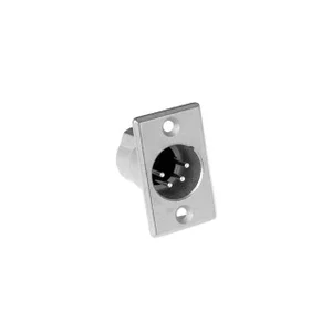 Amphenol AC4MPNZB-AU XLR 4-Polige Paneelmontage Stekker, Zwart, Verguld