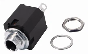 Jack 6.3mm Mono Paneelmontage Bus, Geschakeld, 10mm Montagegat