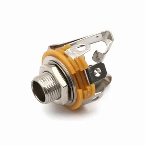 Ninigi Jack 6.3mm Stereo Paneelmontage Bus, Open, Verbreekcontact, 9mm Montagegat