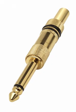 Jack 6.3mm Mono Vrijhangende Stekker, Verguld, Zwart