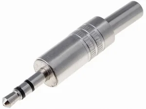 ACD-037 - 3.5mm Stereo Jackplug, Metaal, Kabelmontage, Soldeeraansluiting, Vernikkeld