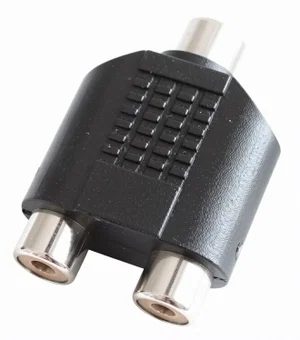 ACX-18K RCA Mono T-Adapter Splitter 1-naar-2, AC18K Behuizing