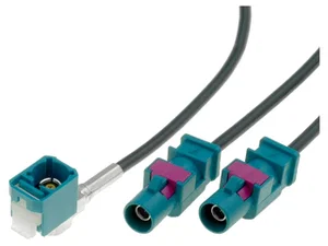 4carmedia Fakra Y-Antenne Adapter - Fakra Bus naar 2 Fakra Stekkers, 20cm Kabel