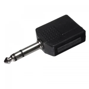 Audio Adapter, 6.3mm Stereo Stekker naar 2x 6.3mm Stereo Jack