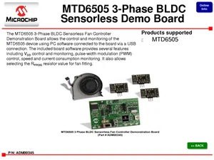 Microchip MTD6505 Scheda Demo Controller Ventola BLDC Sensorless a 3 Fasi