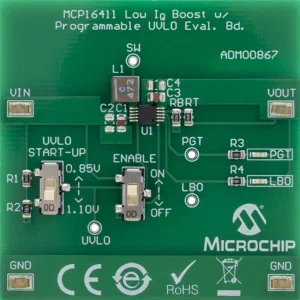 Scheda di Valutazione Convertitore Boost a Bassa Tensione Microchip MCP16411