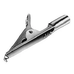 Hirschmann-SKS Krokodillenklem AGF-20, 49mm, Ongeïsoleerd, 4mm Bus, Zilver