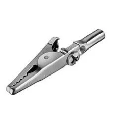 Hirschmann-SKS Krokodillenklem AGS-20, 49.5mm, Ongeïsoleerd, 4mm Bus, Zilver, 4A Max