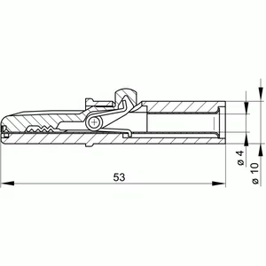 Hirschmann AK10RED-930126101 Krokodillenklem AK 10, 4mm Banaanstekkerbus, Rood
