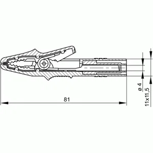 Hirschmann AK 2B Zwarte Krokodillenklem met 4mm Bus