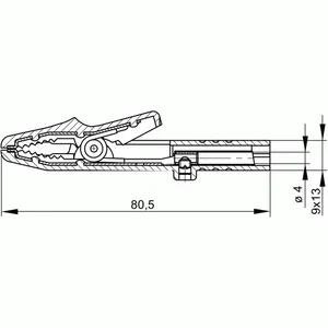 Hirschmann AK 2S Zwarte Krokodillenklem met 4mm Schroefbus