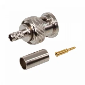 Amphenol 112514 BNC Coaxiale Connector, 50 Ohm, Crimp, Recht, Kabelmontage, 4 GHz