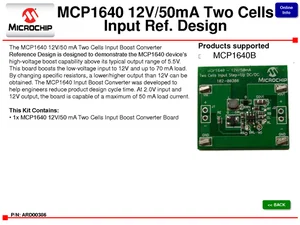 Microchip ARD00386 Convertitore Boost, MCP1640, 12V 50mA, Ingresso Due Celle