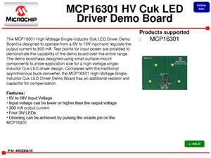 Microchip ARD00410 Scheda Driver LED, MCP16301, Cuk Alta Tensione