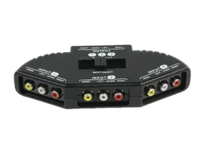 Nedis AVSWITCH-6 Composiet Video Schakelaar, 3x 3RCA Ingang naar 3RCA Uitgang, Zwart