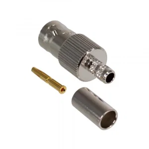 Amphenol BNC Female Crimp Connector 50 Ohm, Zwevend, RG-58, 4 GHz