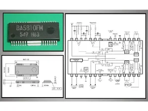 ROHM BA5810FM Amplificateur Audio 4 Canaux CI HSOPM-28 CMS