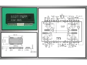 ROHM BA5917AFP Pilote Moteur CD BTL 4 Canaux 1.7W 28 Broches CMS