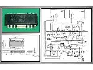 ROHM BA5954FM Pilote Moteur CD 4 Canaux 2.2W HSSOP-28P CMS