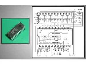 ROHM BA6822S IC Pilote de Compteur de Niveau LED, Échelle VU 2x12 Broches, DIP-22
