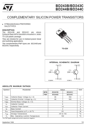 Stmicroelectronics BD243C-STM NPN Transistor - TO-220