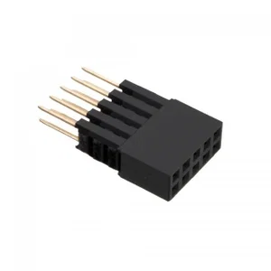 E-tec BE2-010-S162-55 Pen Header Socket, 2x5 Polen, Verguld, 7.1 mm Raster, THT