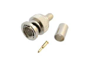 BNC-005 Conector BNC de Crimpagem 75 Ohms para Montagem em Cabo Coaxial de 5,2mm