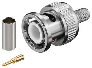 BNC Kabelmontage Connector, 50 Ohm, Verguld