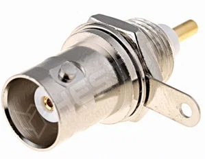 BNC Female Paneelmontage Connector, 50 Ohm, Teflon Isolatie