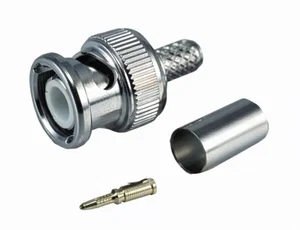 BNC135 BNC Krimpkabelconnector RG6 75 Ohm Mannelijk Verguld