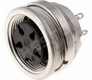 Amphenol C091A M16 Industriële Connector, Vrouwelijke Paneelmontage Bus, 4-pins, 5A 300V, IP40