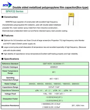 Jb Capacitors Co. C1N-1000-MKP 1nF 1000V MKP Film Capacitor